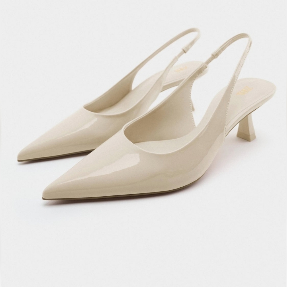 Zara PATENT EFFECT HEELED SHOES bloggers favorite - Picture 1 of 6